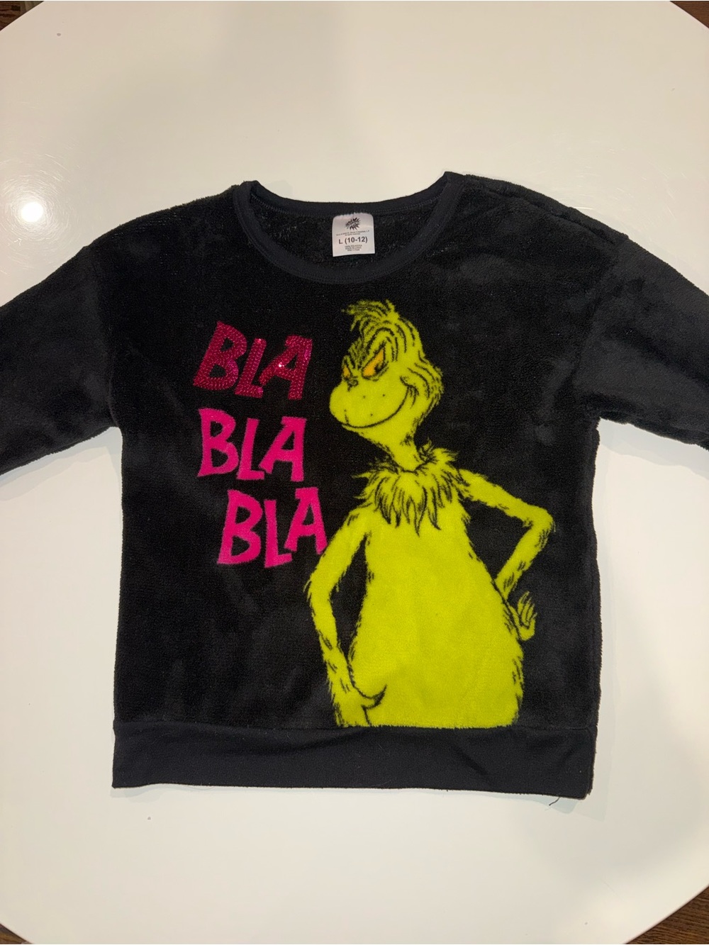 Kids Black Grinch 'BLA BLA BLA' Graphic Sweatshirt
